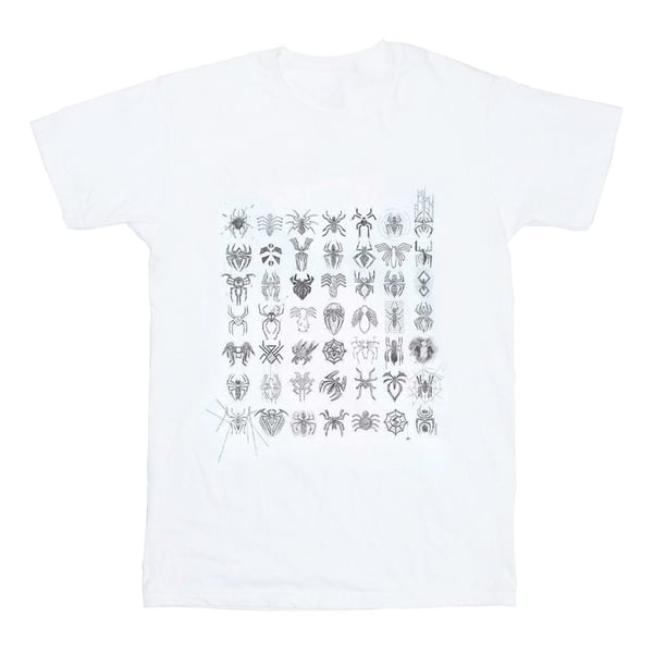 Marvel Womens/Ladies Spider-Man Spidey Symbols Sketched Cotton Boyfriend T-Shirt