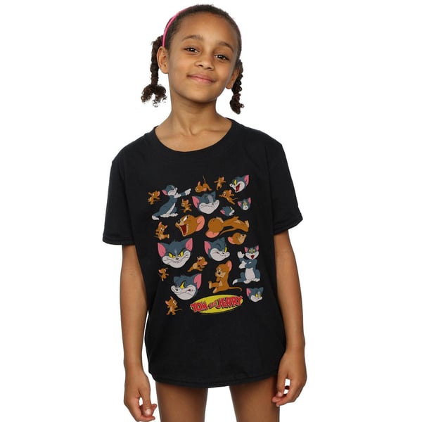 Tom And Jerry Girls Many Faces Cotton T-Shirt