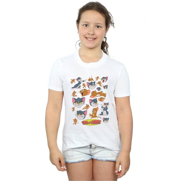 Tom And Jerry Girls Many Faces Cotton T-Shirt