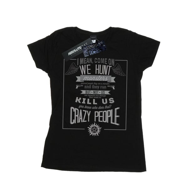 Supernatural Womens/Ladies Crazy People Cotton T-Shirt