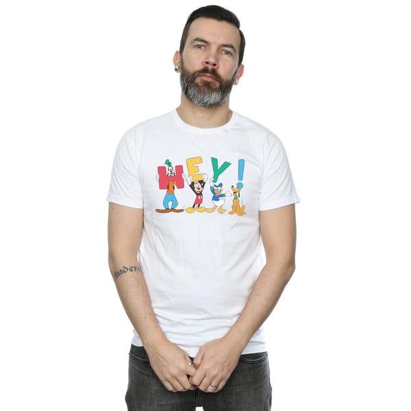 Disney Mens Mickey Mouse Friends Hey T-Shirt