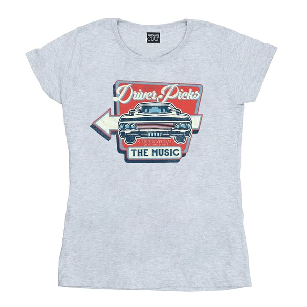 Supernatural Womens/Ladies Driver Picks The Music Cotton T-Shirt