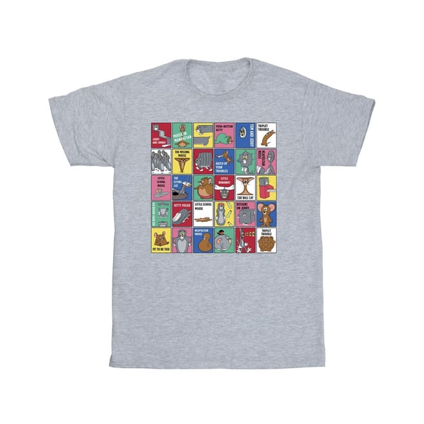 Tom And Jerry Girls Grid Squares Cotton T-Shirt