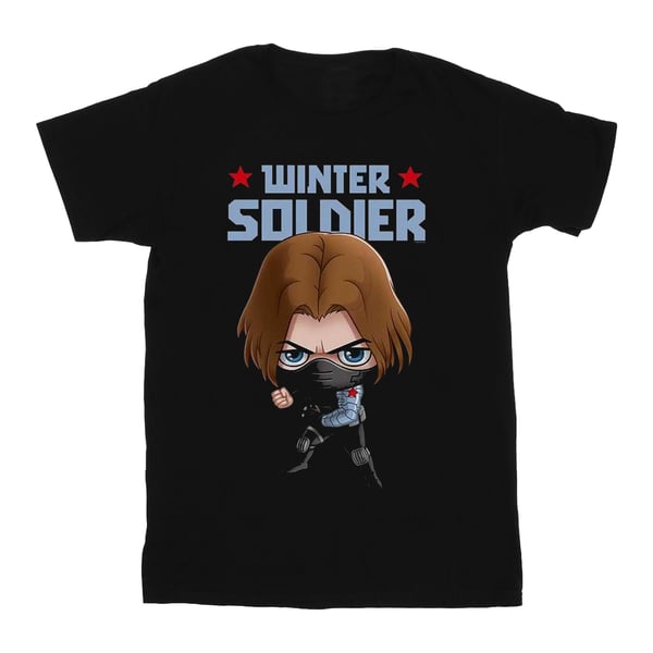 Marvel Dam/Dam Vinter Soldat Bucky Toon Bomull Boyfriend T-Shirt