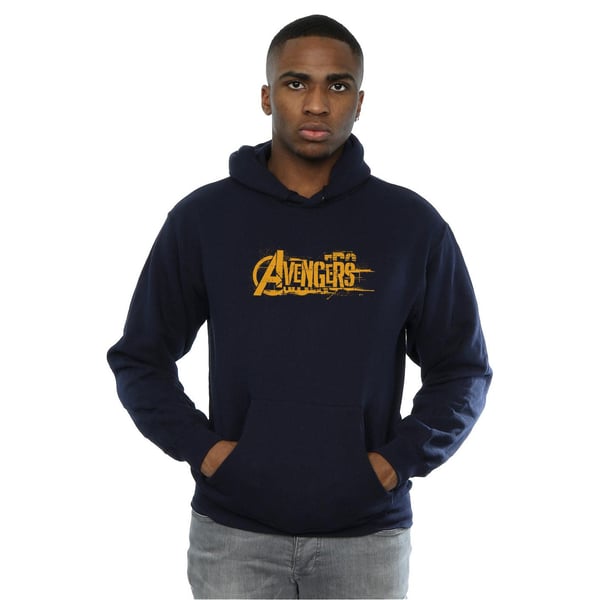 Marvel Mens Avengers Infinity War Orange Logo Hoodie