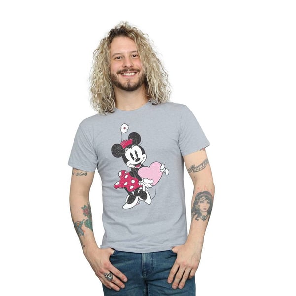 Disney Mens Minnie Mouse Love Heart T-Shirt
