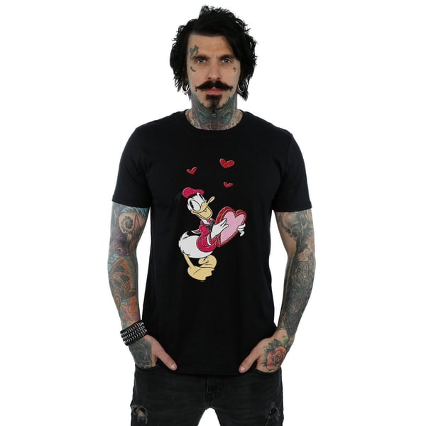 Disney Mens Donald Duck Love Heart T-Shirt
