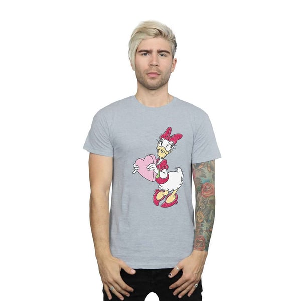 Disney Mens Daisy Duck Love Heart T-Shirt