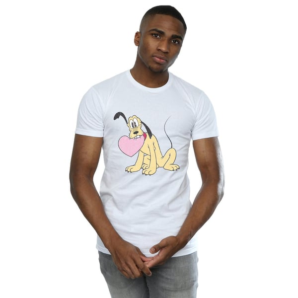 Disney Mens Pluto Love Heart T-Shirt
