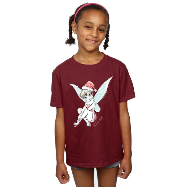 Disney Girls Tinkerbell Christmas Fairy Cotton T-Shirt