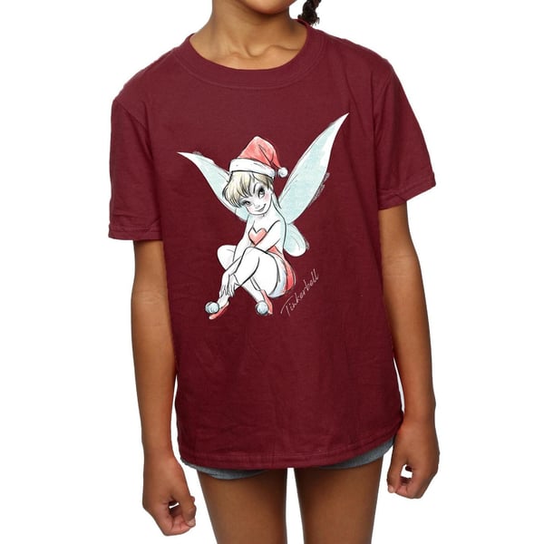 Disney Girls Tinkerbell Christmas Fairy Cotton T-Shirt