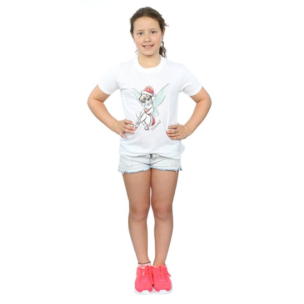 Disney Girls Tinkerbell Christmas Fairy Cotton T-Shirt