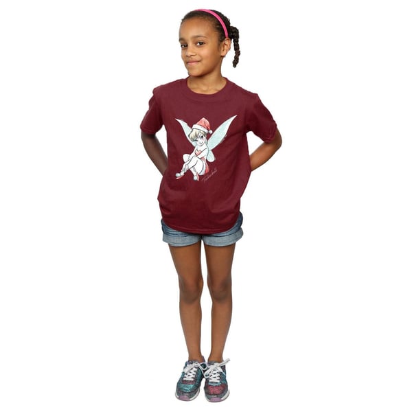 Disney Girls Tinkerbell Christmas Fairy Cotton T-Shirt