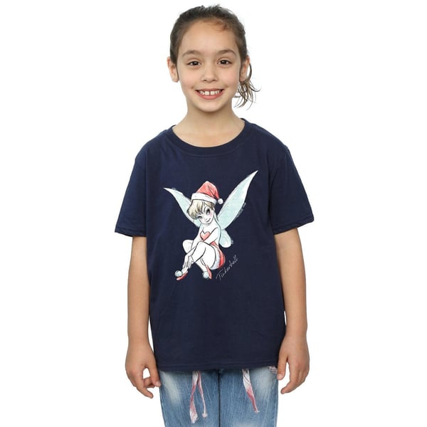 Disney Girls Tinkerbell Christmas Fairy Cotton T-Shirt