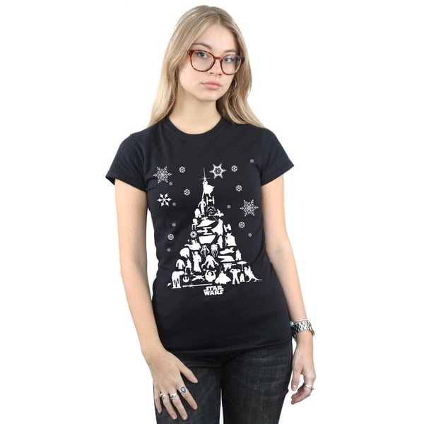 Star Wars Womens/Ladies Christmas Tree Cotton T-Shirt