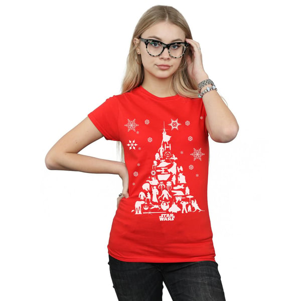 Star Wars Womens/Ladies Christmas Tree Cotton T-Shirt