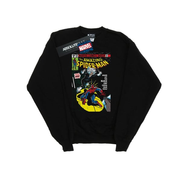 Marvel Miesten Hämähäkkimies Musta Kissa Kansi Collegepaita