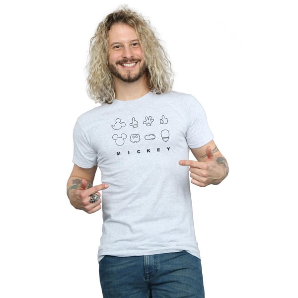 Disney Mens Mickey Mouse Deconstructed T-Shirt