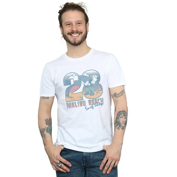 Disney Mens Mickey Mouse Surf Shop T-Shirt