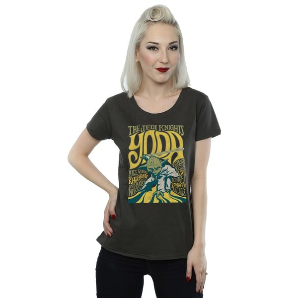 Star Wars Womens/Ladies Yoda Rock Poster Cotton T-Shirt