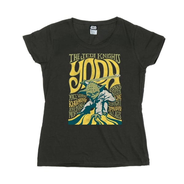 Star Wars Womens/Ladies Yoda Rock Poster Cotton T-Shirt