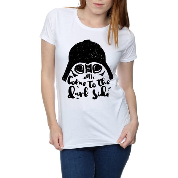 Star Wars Womens/Ladies Darth Vader Come To The Dark Side Sketch Cotton T-Shirt