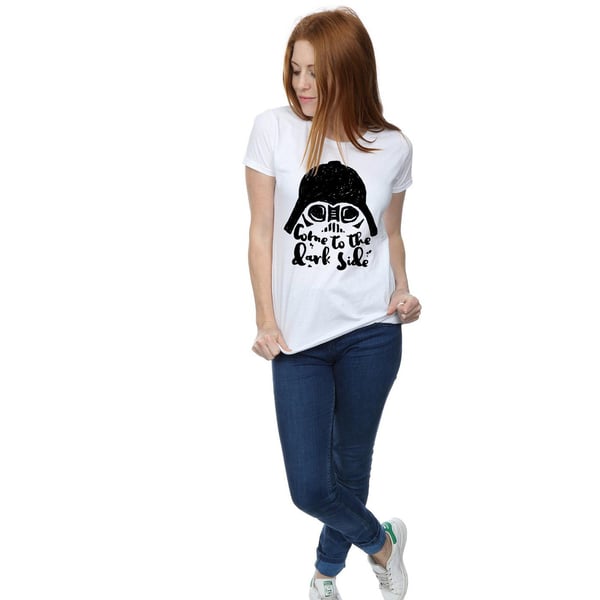 Star Wars Womens/Ladies Darth Vader Come To The Dark Side Sketch Cotton T-Shirt