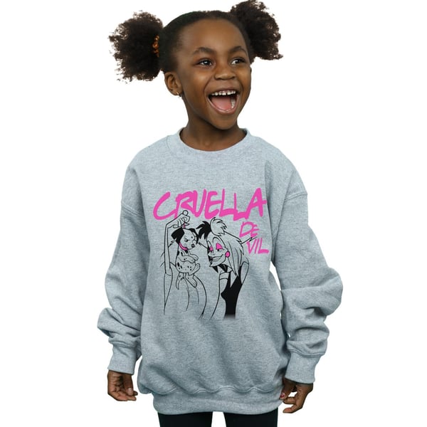 Disney Girls Cruella De Vil Collared Sweatshirt