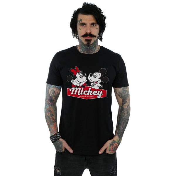 Disney Mens Mickie And Minnie 90 Years T-Shirt