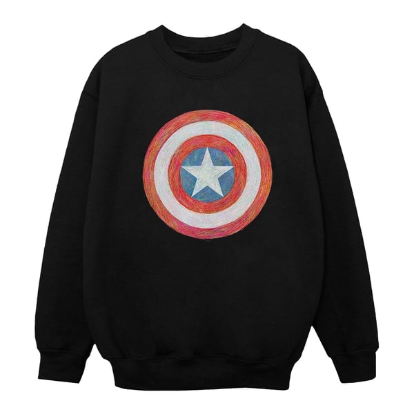 Marvel Mens Captain America Sketched Shield Sweatshirt