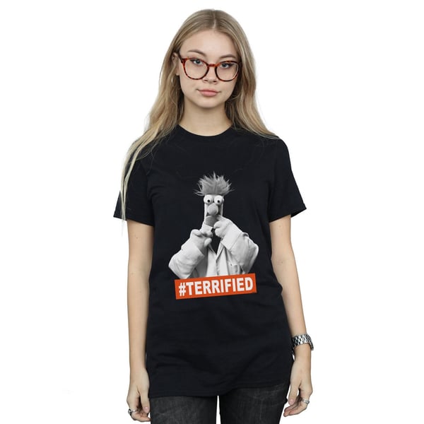 Disney Womens/Ladies The Muppets Beaker Terrified Cotton Boyfriend T-Shirt