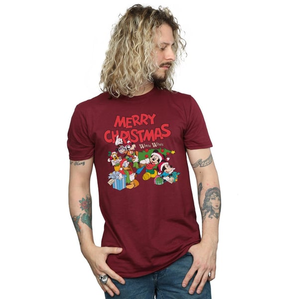 Disney Mens Mickey And Friends Winter Wishes T-Shirt