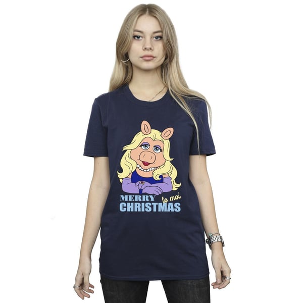 Disney Womens/Ladies Muppets Miss Piggy Queen Of Holidays Cotton Boyfriend T-Shirt