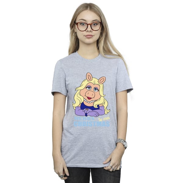 Disney Womens/Ladies Muppets Miss Piggy Queen Of Holidays Cotton Boyfriend T-Shirt
