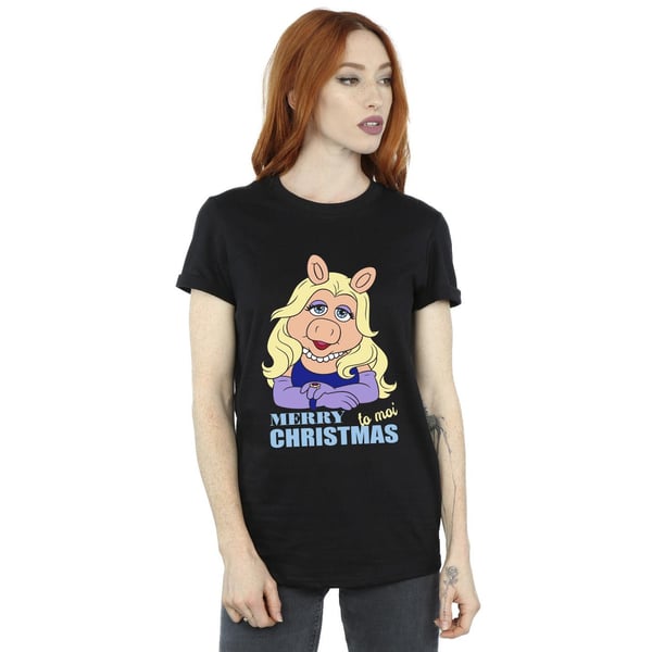 Disney Womens/Ladies Muppets Miss Piggy Queen Of Holidays Cotton Boyfriend T-Shirt