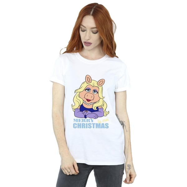 Disney Womens/Ladies Muppets Miss Piggy Queen Of Holidays Cotton Boyfriend T-Shirt