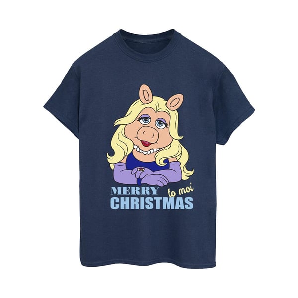 Disney Womens/Ladies Muppets Miss Piggy Queen Of Holidays Cotton Boyfriend T-Shirt