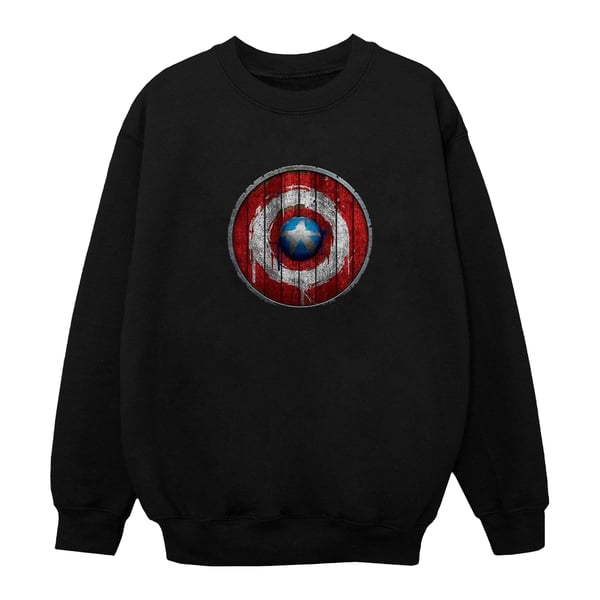 Marvel Mens Captain America Wooden Shield Sweatshirt