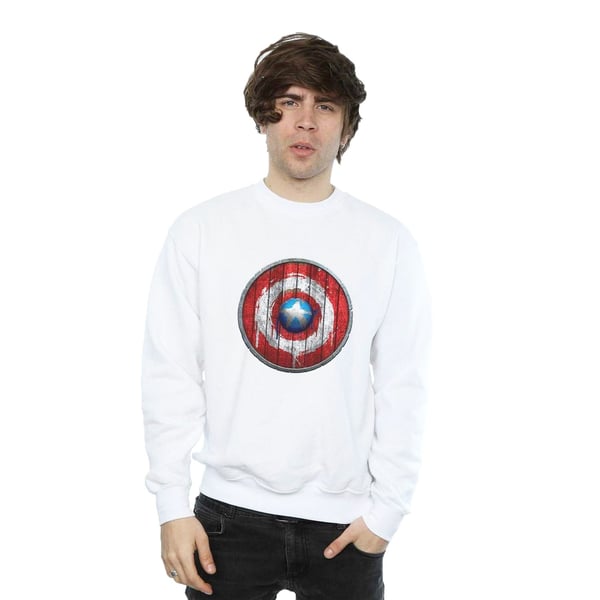 Marvel Mens Captain America Wooden Shield Sweatshirt