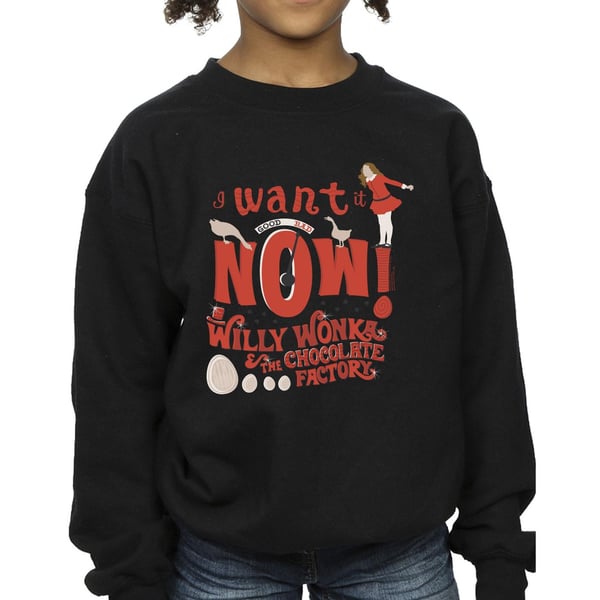 Willy Wonka Girls Verruca Salt I Want It Now Sweatshirt
