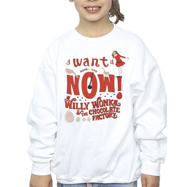 Willy Wonka Girls Verruca Salt I Want It Now Sweatshirt