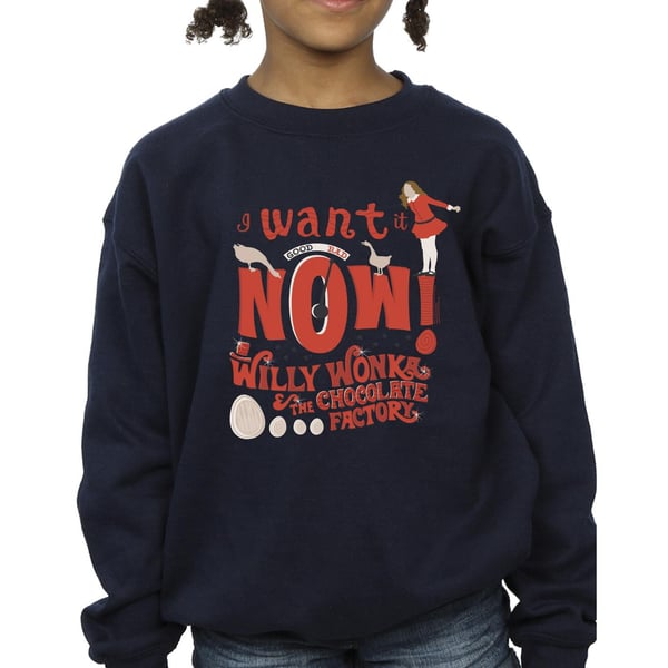 Willy Wonka Girls Verruca Salt I Want It Now Sweatshirt