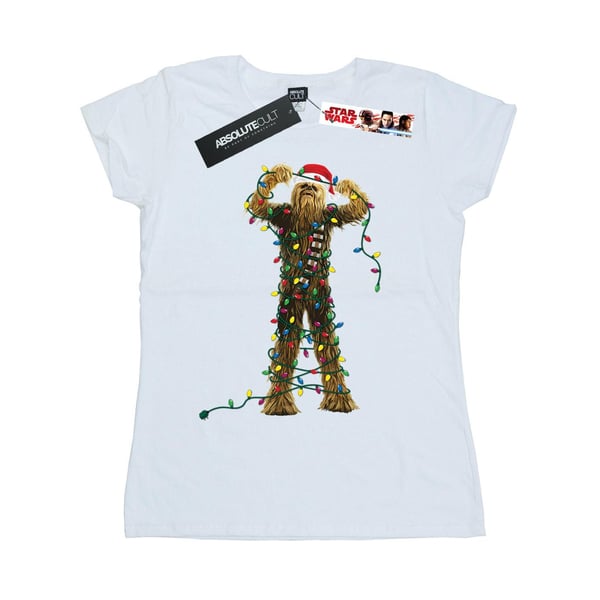 Star Wars Womens/Ladies Chewbacca Christmas Lights Cotton T-Shirt