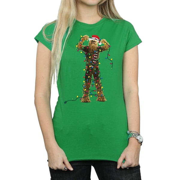 Star Wars Womens/Ladies Chewbacca Christmas Lights Cotton T-Shirt