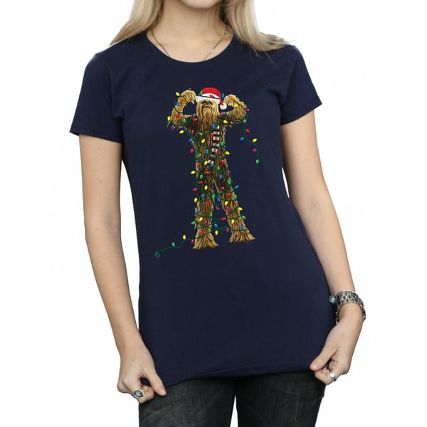 Star Wars Womens/Ladies Chewbacca Christmas Lights Cotton T-Shirt