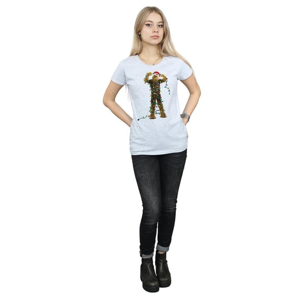 Star Wars Womens/Ladies Chewbacca Christmas Lights Cotton T-Shirt