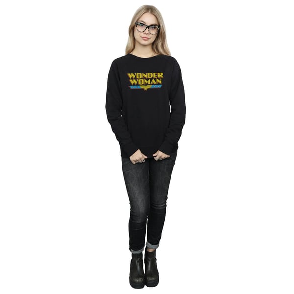DC Comics Womens/Ladies Wonder Woman Crackle Logo Sweatshirt