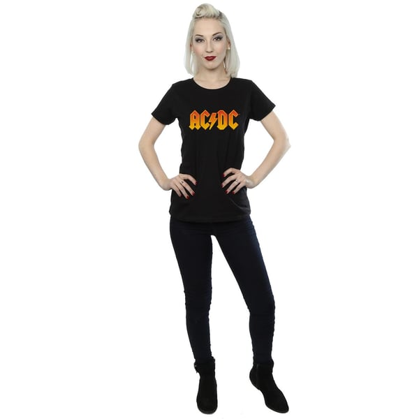 AC/DC Womens/Ladies Fire Logo Cotton T-Shirt