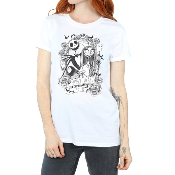 Disney Womens/Ladies Nightmare Before Christmas Simply Meant To Be Cotton Boyfriend T-Shirt