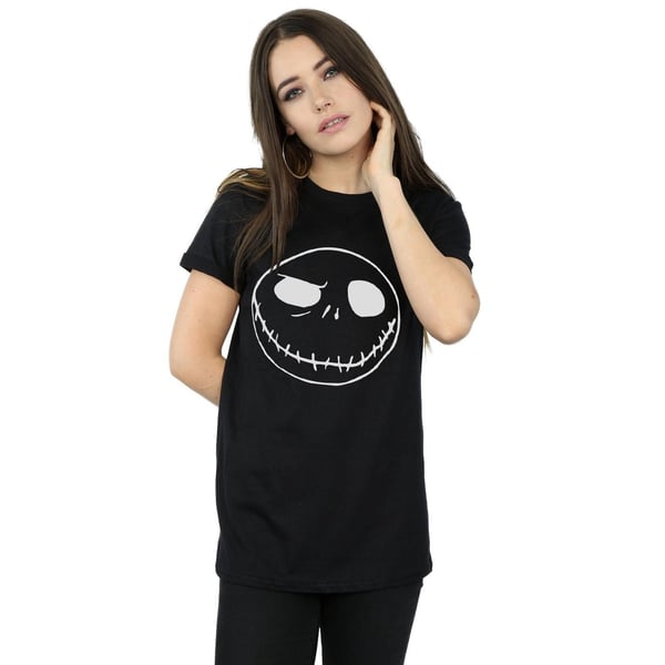 Disney Womens/Ladies Nightmare Before Christmas Jack´s Big Face Cotton Boyfriend T-Shirt